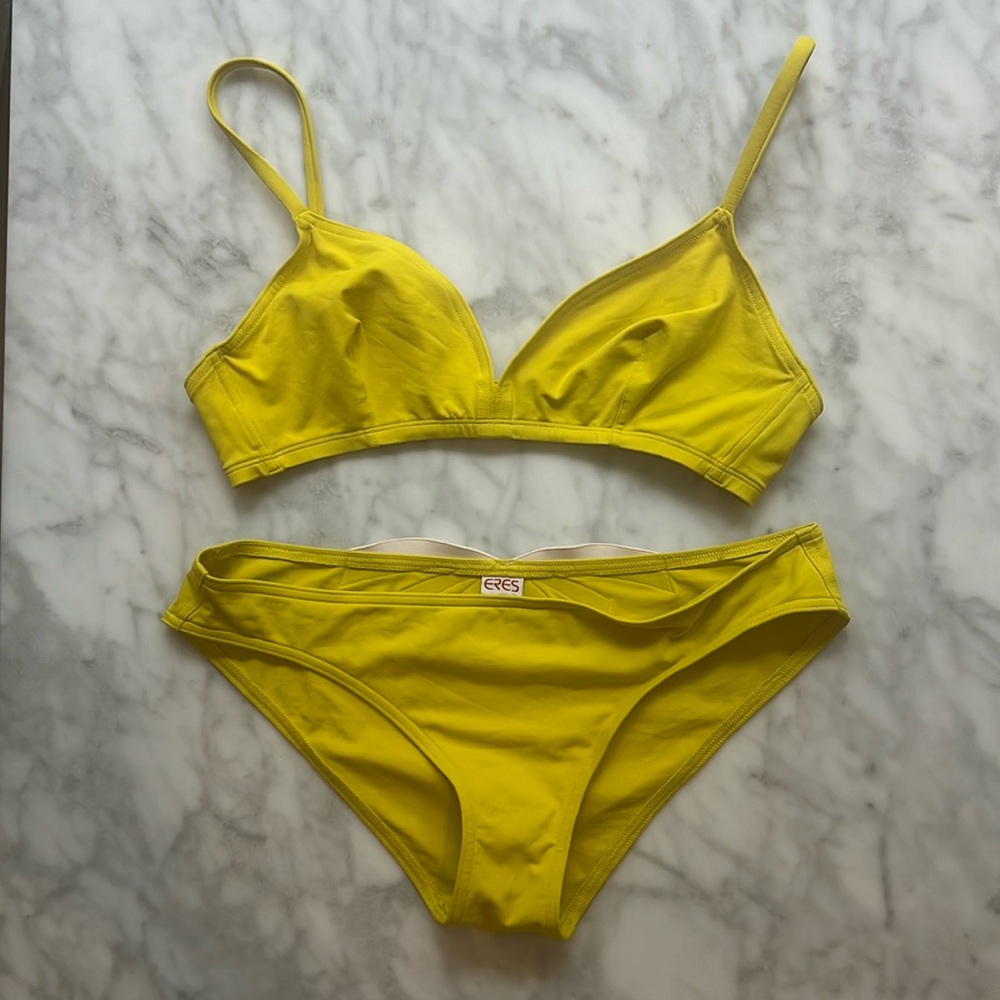 ERES - Two-pieces swimsuit - yellow and white motif on the back